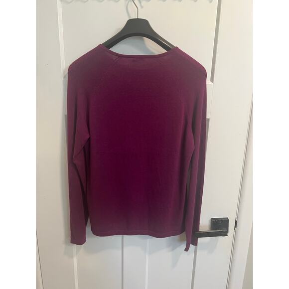 NWT $148 J.Mclaughlin Jamey Sweater Size L Jewelry Button Sleeves Purple Knit - Picture 5 of 11